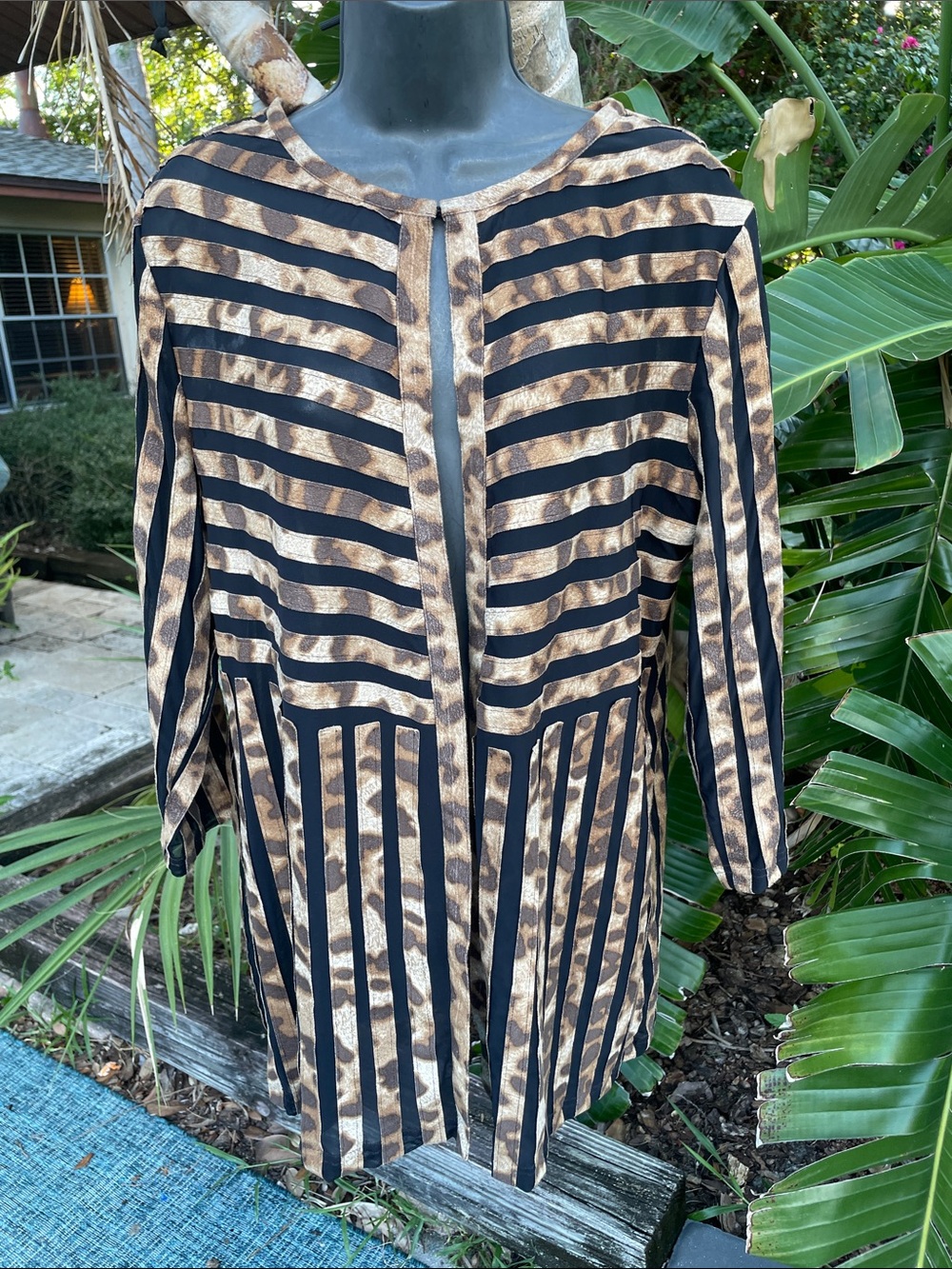 Leopard print and mash Chico’s travelers jacket